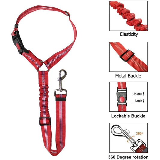 2-in-1 Dog Harness & Leash with Adjustable Backseat Safety Belt