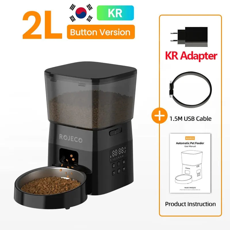 ROJECO Automatic Pet Feeder – Smart Cat & Dog Food Dispenser