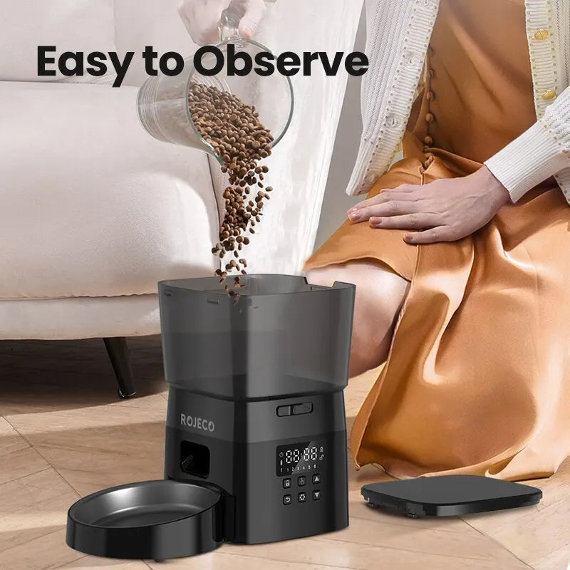ROJECO Automatic Pet Feeder – Smart Cat & Dog Food Dispenser
