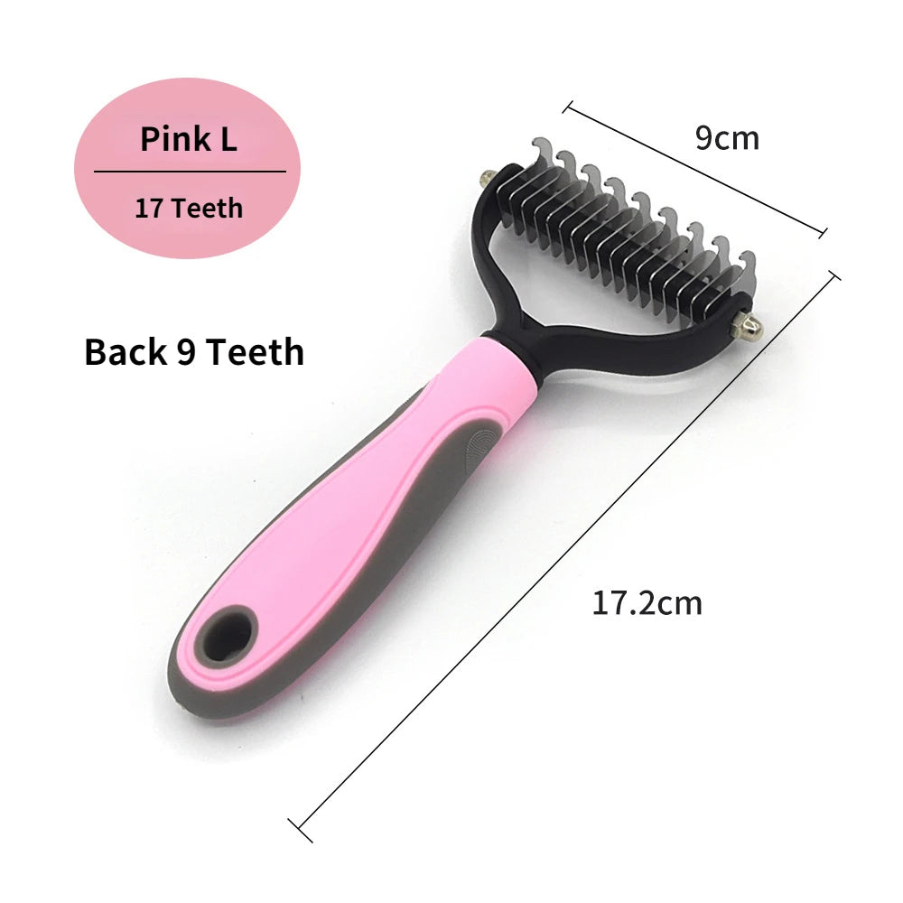 Professional Pet Deshedding Brush – Fur Remover & Knot Cutter