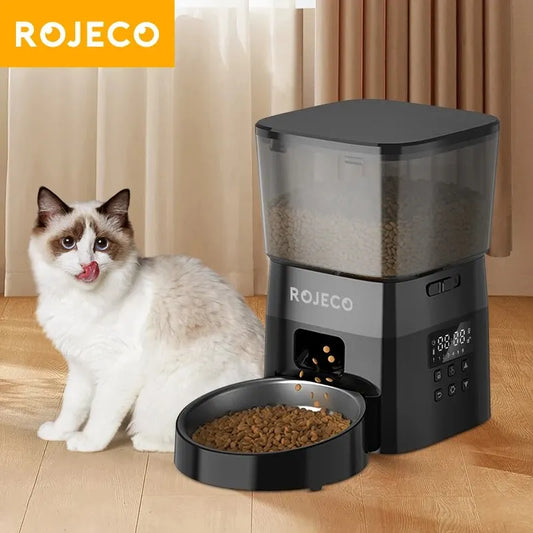 ROJECO Automatic Pet Feeder – Smart Cat & Dog Food Dispenser