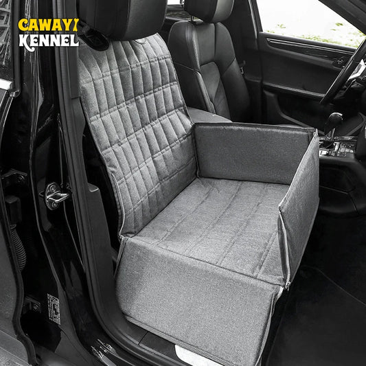 Folding Waterproof Dog Car Seat Cover – Pet Carrier Hammock with Safety Belt