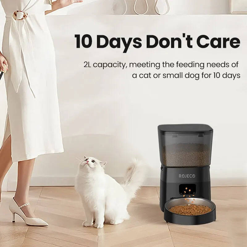 ROJECO Automatic Pet Feeder – Smart Cat & Dog Food Dispenser