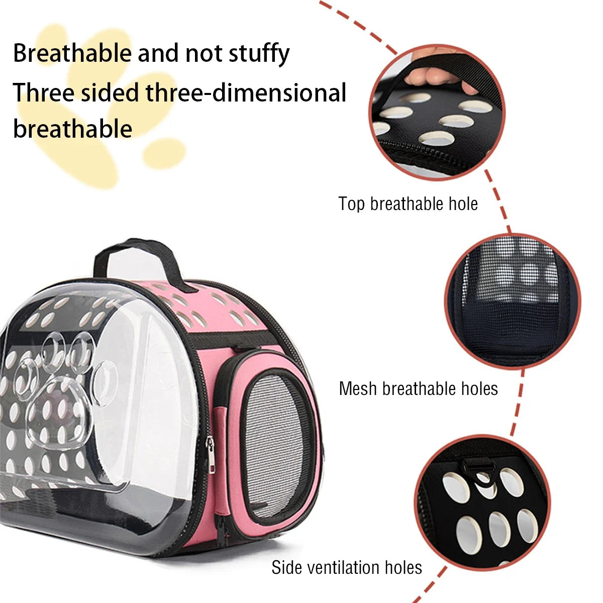 Transparent Pet Carrier Bag – Breathable Travel Capsule for Cats & Small Dogs