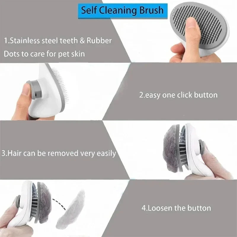FurEase Self-Cleaning Pet Brush