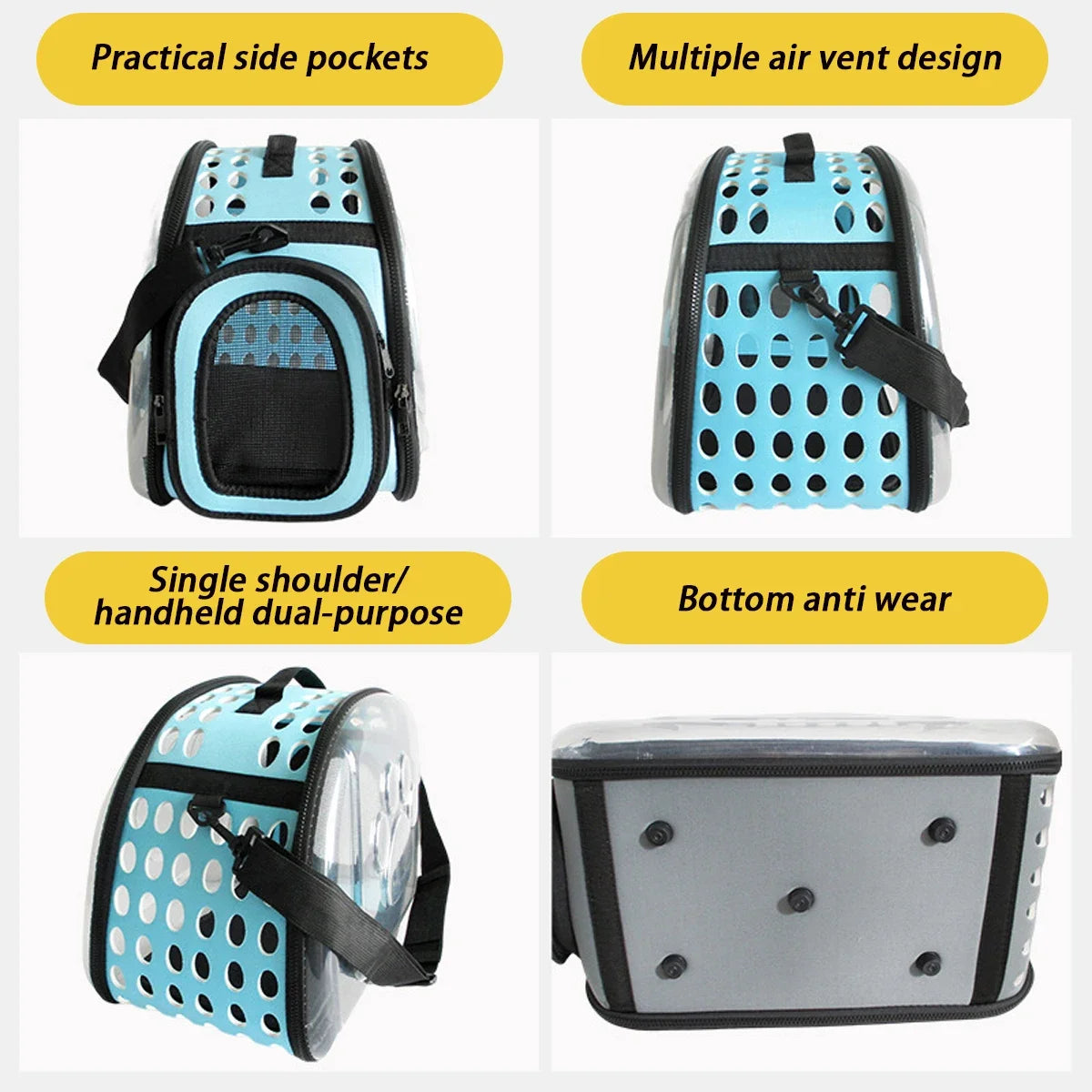 Transparent Pet Carrier Bag – Breathable Travel Capsule for Cats & Small Dogs