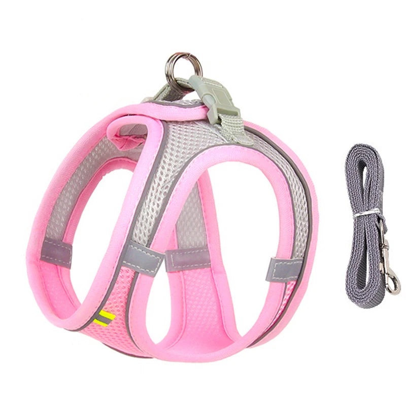 Adjustable Dog Harness & Leash Set for Small Dogs – Puppy & Cat Vest