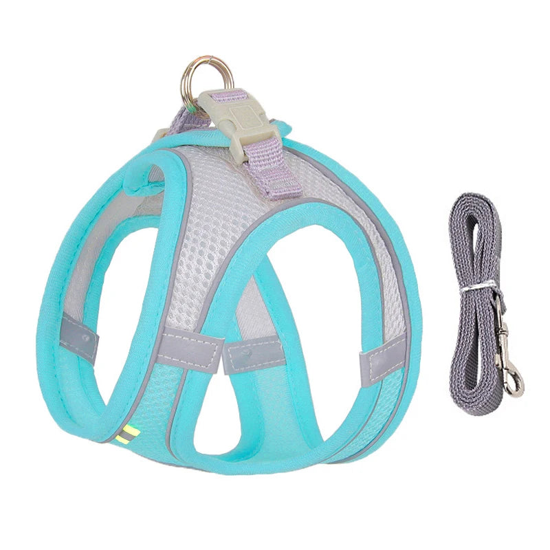 Adjustable Dog Harness & Leash Set for Small Dogs – Puppy & Cat Vest