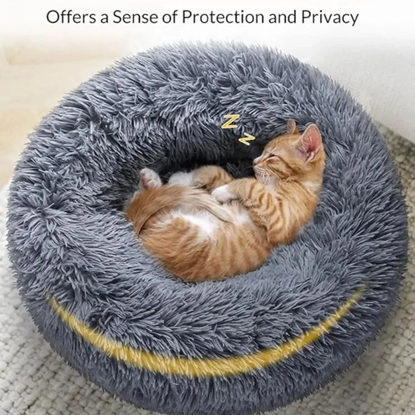 FluffyDream Round Plush Pet Bed – 40 to 90 cm
