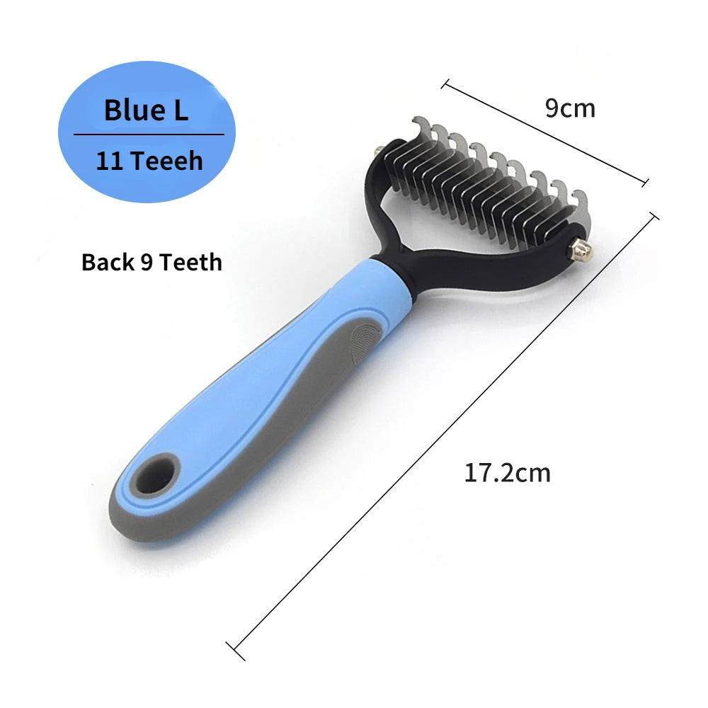 Professional Pet Deshedding Brush – Fur Remover & Knot Cutter