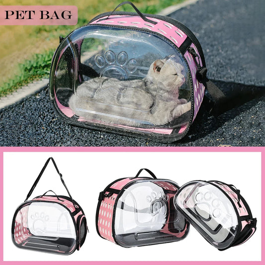 Transparent Pet Carrier Bag – Breathable Travel Capsule for Cats & Small Dogs